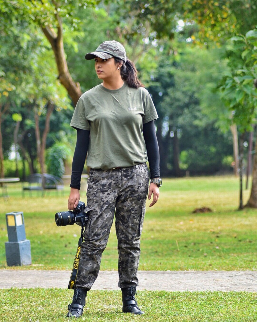 Camouflage t-shirt and trousers